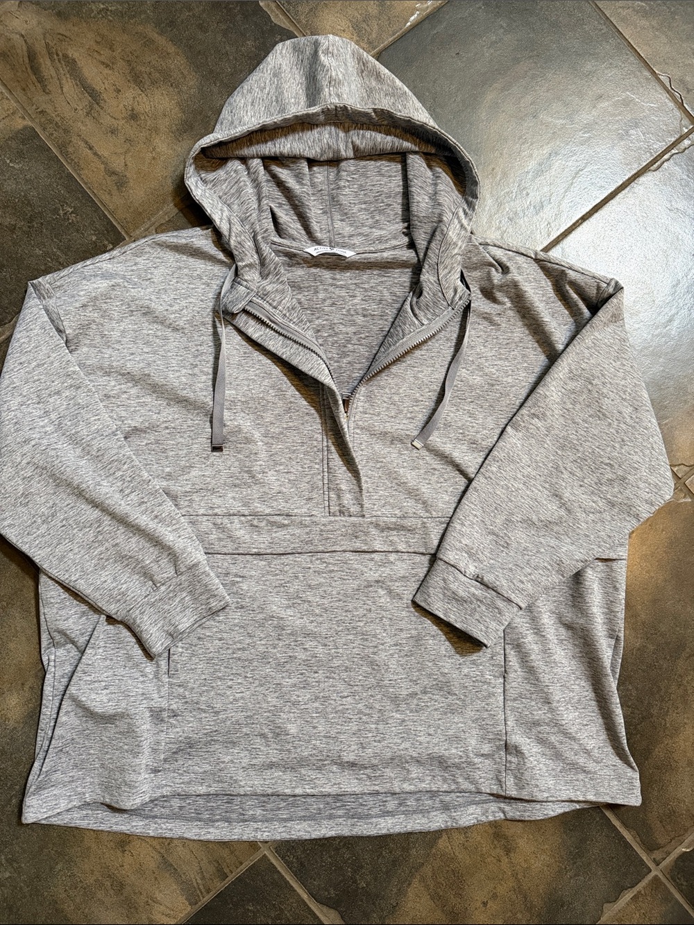 Penningtons Active Zone Heather Grey Half-Zip Hooded Sweater